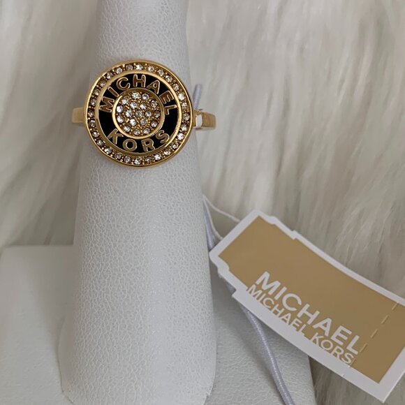 MICHAEL KORS Pave Halo Disc Ring in Gold RING SIZE 7 - Picture 3 of 4